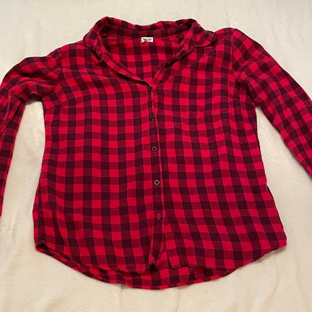 Splendid Red and Black Checkered Shirt